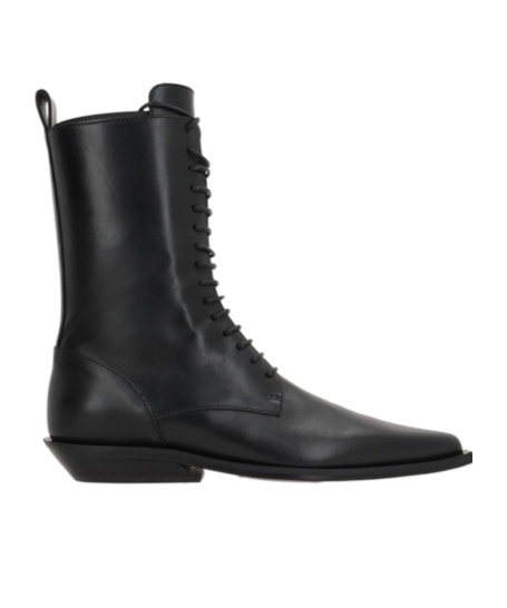 Ann Demeulemeester Pointed Lace-up Boots In Black