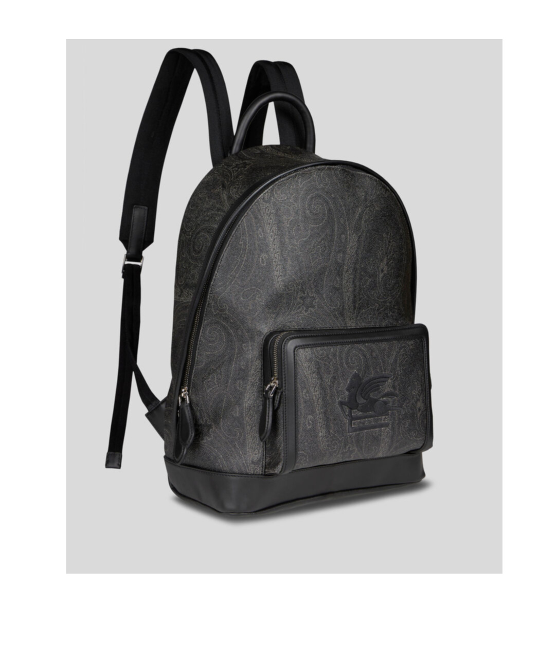 Etro Pegaso Motif Paisley Jacquard Backpack In Black