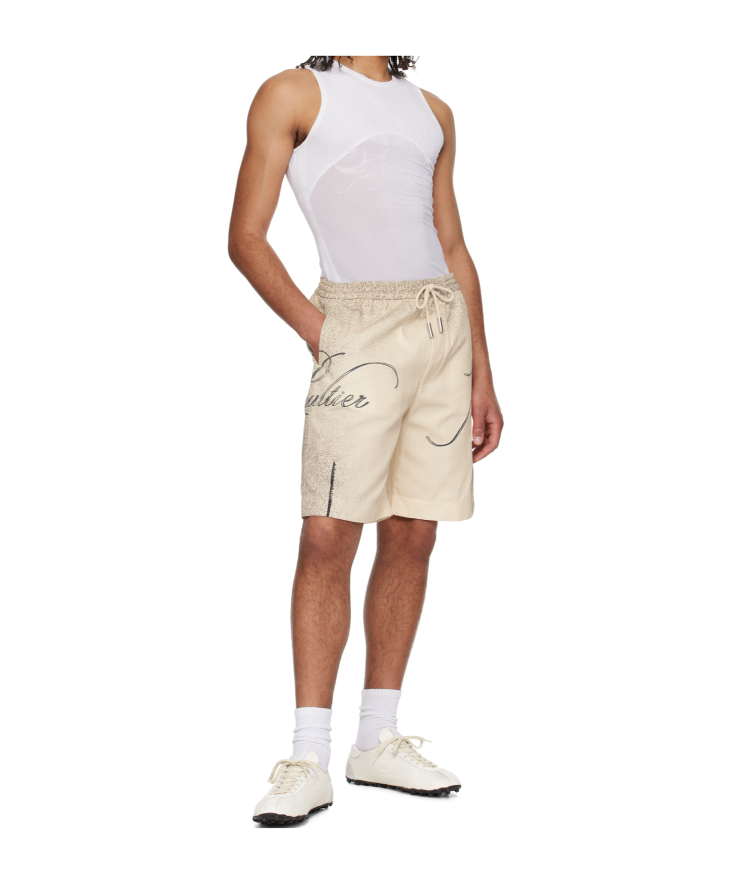 Jean Paul Gaultier Drawstring Shorts In Neutral