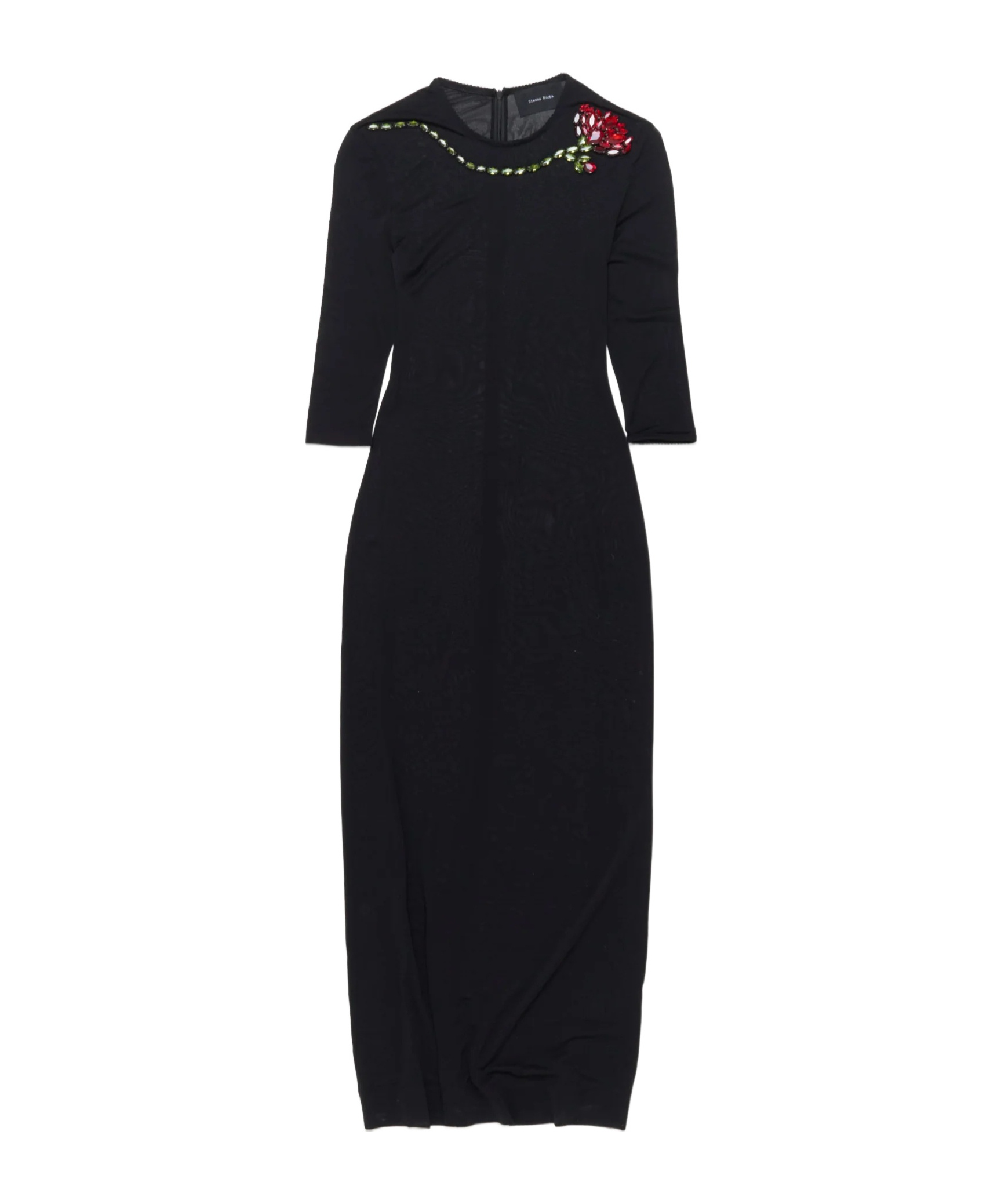 Simone Rocha Embellished Carnation Fitted Mesh Dress In Multi