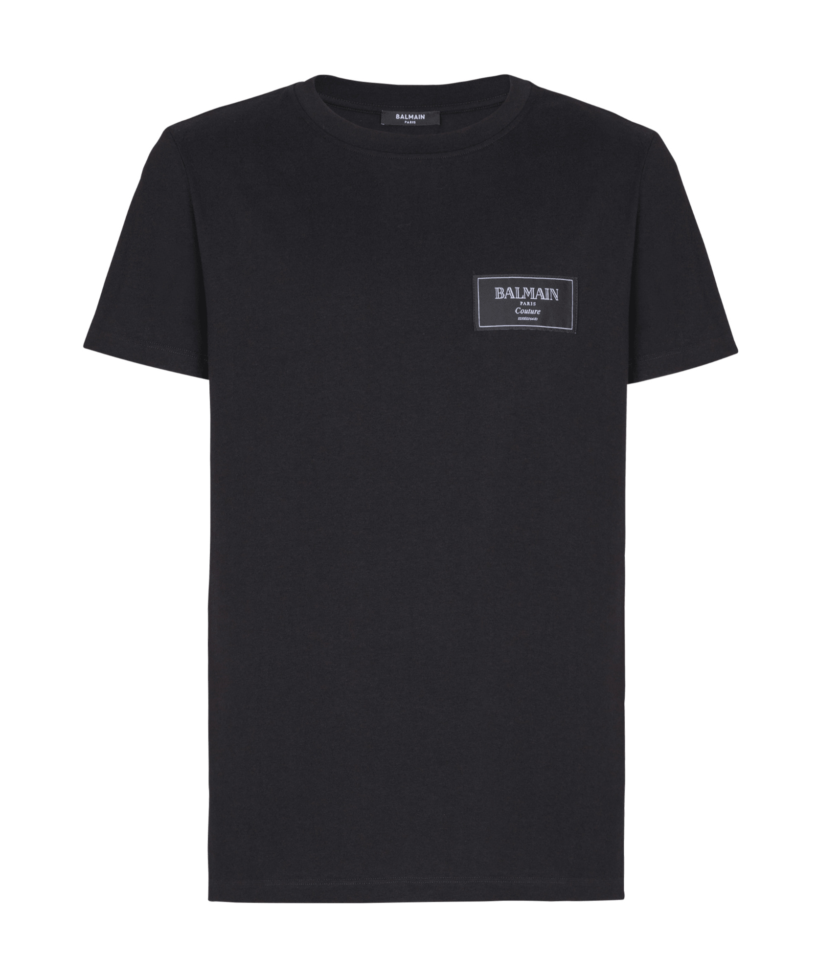 BALMAIN BALMAIN LOGO PATCH CREWNECK T-SHIRT