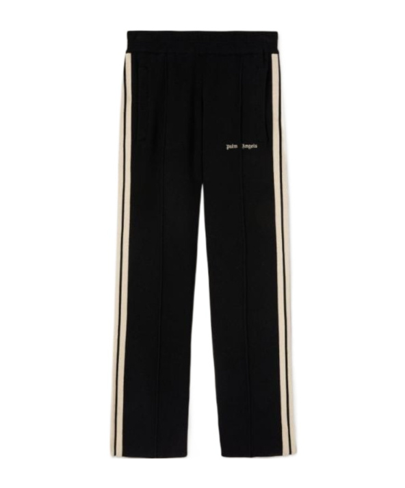 Palm Angels Men's Crochet Side-stripe Track Pants In Black