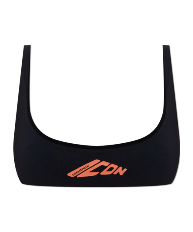 Dsquared2 Logo-print Bikini Bra In Black