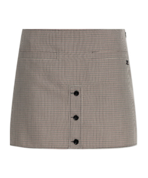 Courrèges Houndstooth Pattern Short Skirt In Gray