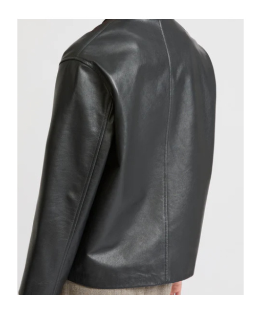 Yves Salomon Long-sleeved Leather Jacket In Black