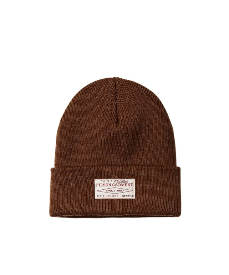 Filson Rib Knitted Hat In Brown