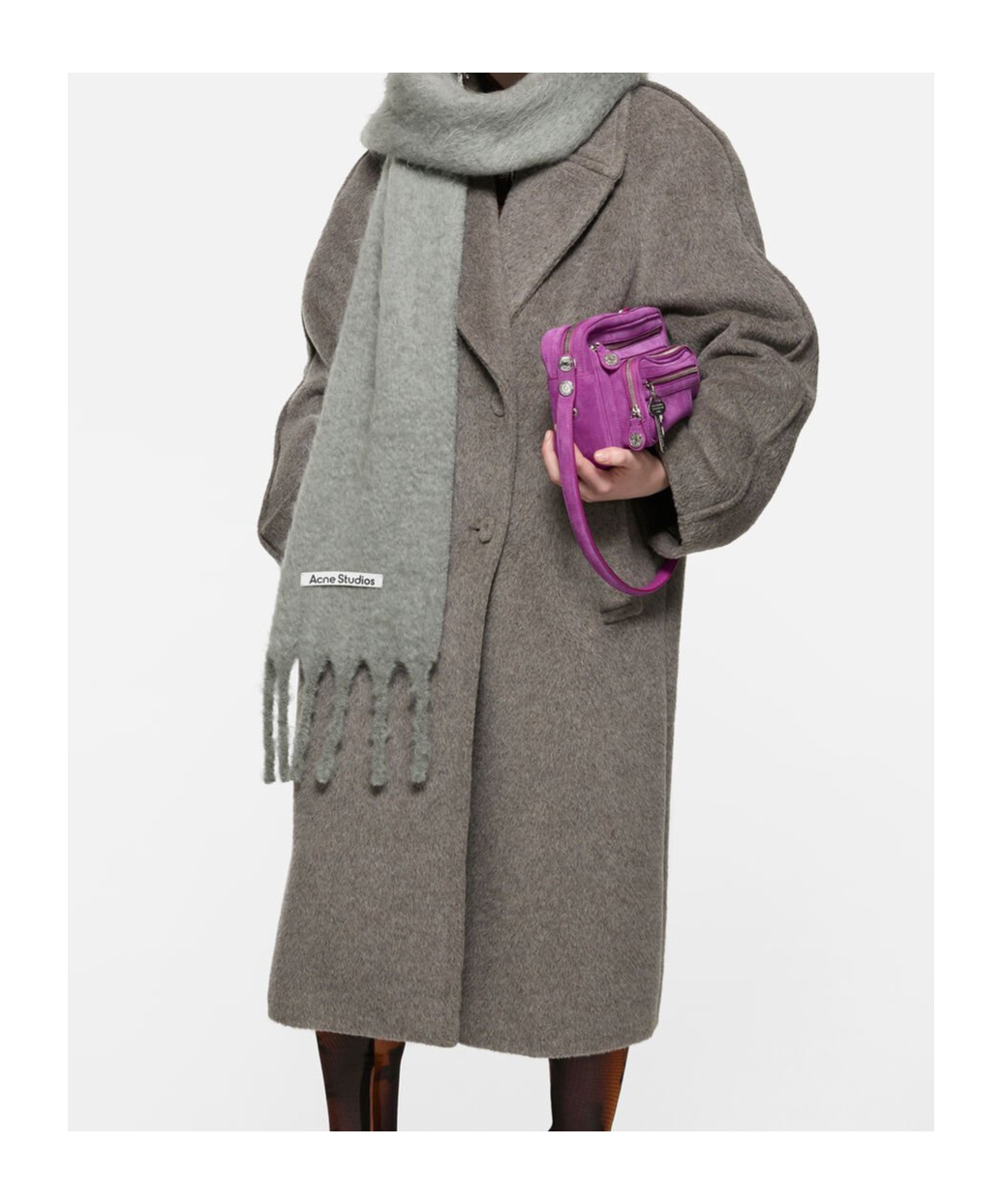 Acne Studios Fringed Scarf In Gray