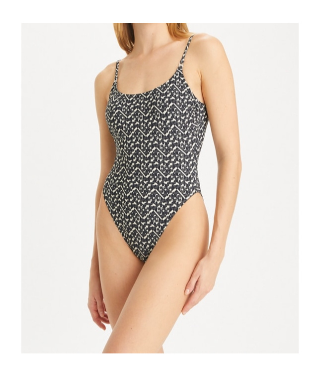 Shop Tory Burch Gemini Swimsuit In Black