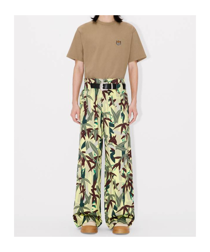 Kenzo Chiku-rin Camo-print Trousers In Vanilla