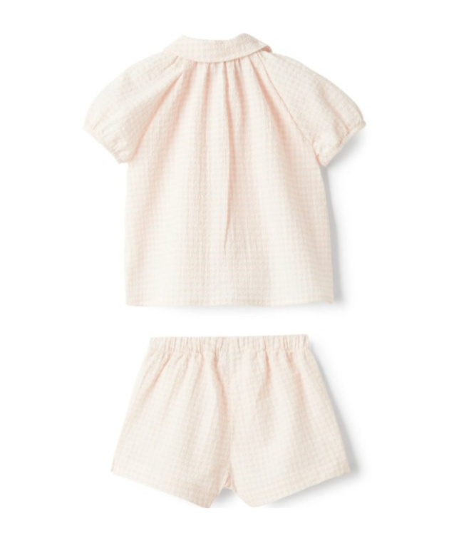 Il Gufo Gingham-pattern Shorts Set In White