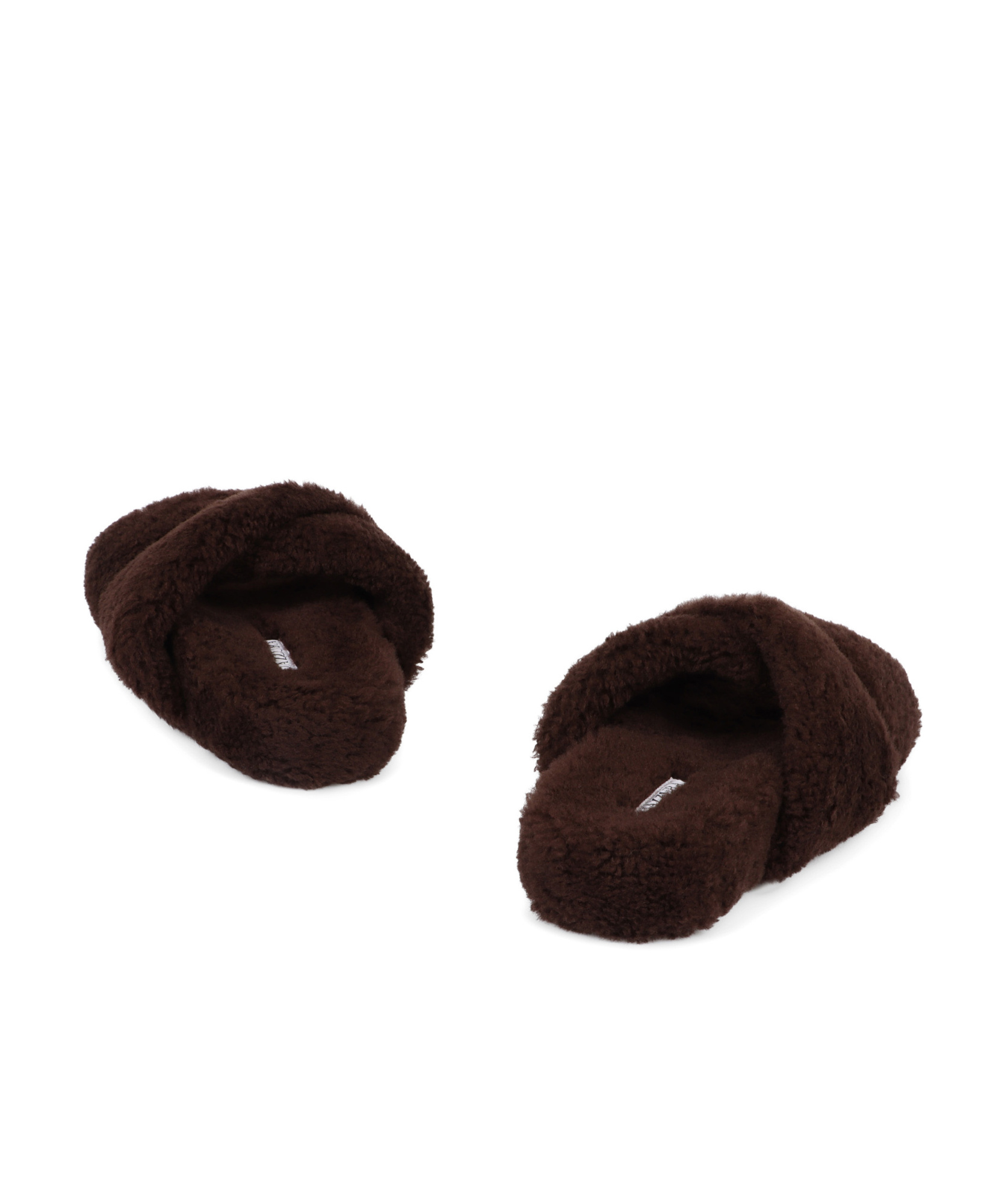 AQUAZZURA AQUAZZURA TWIST SHEARLING SLIP-ON SANDALS