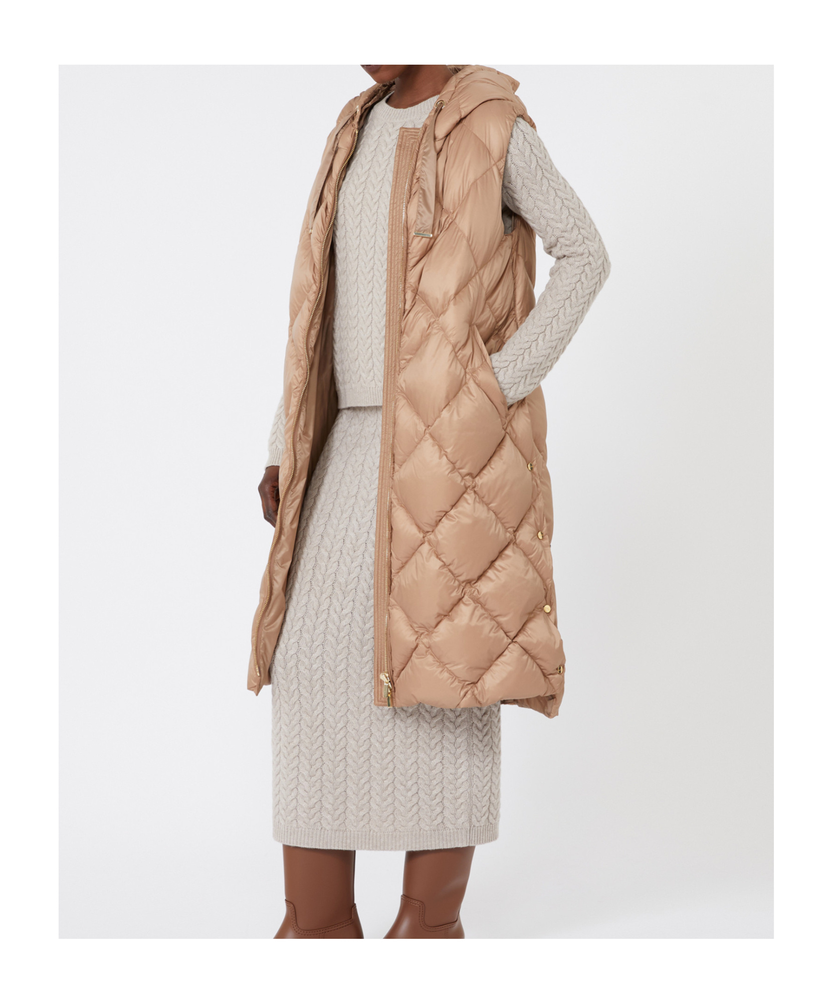 Max Mara The Cube Tregil Padded Gilet In Nude