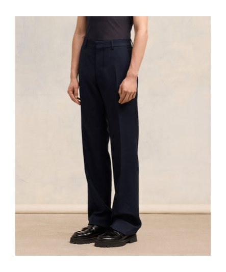Ami Alexandre Mattiussi Ami Paris Pleated Tailored Trousers In Black