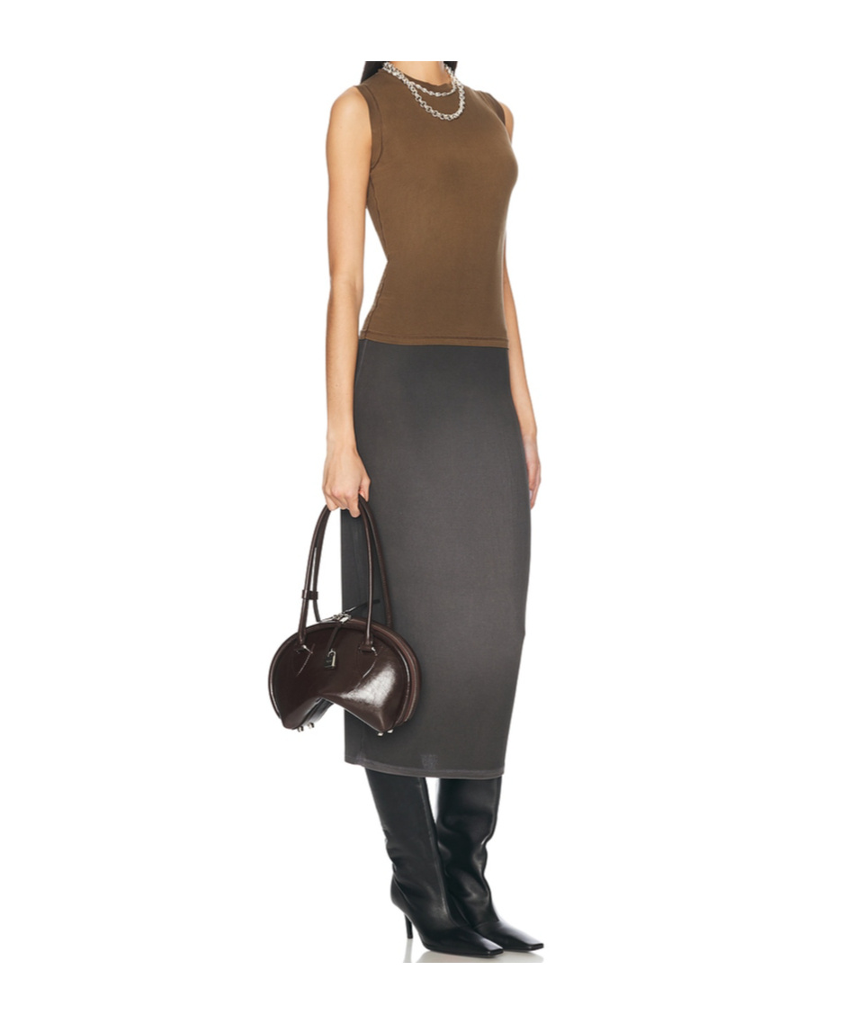 Acne Studios Brown Bowlina Shoulder Bag In Black