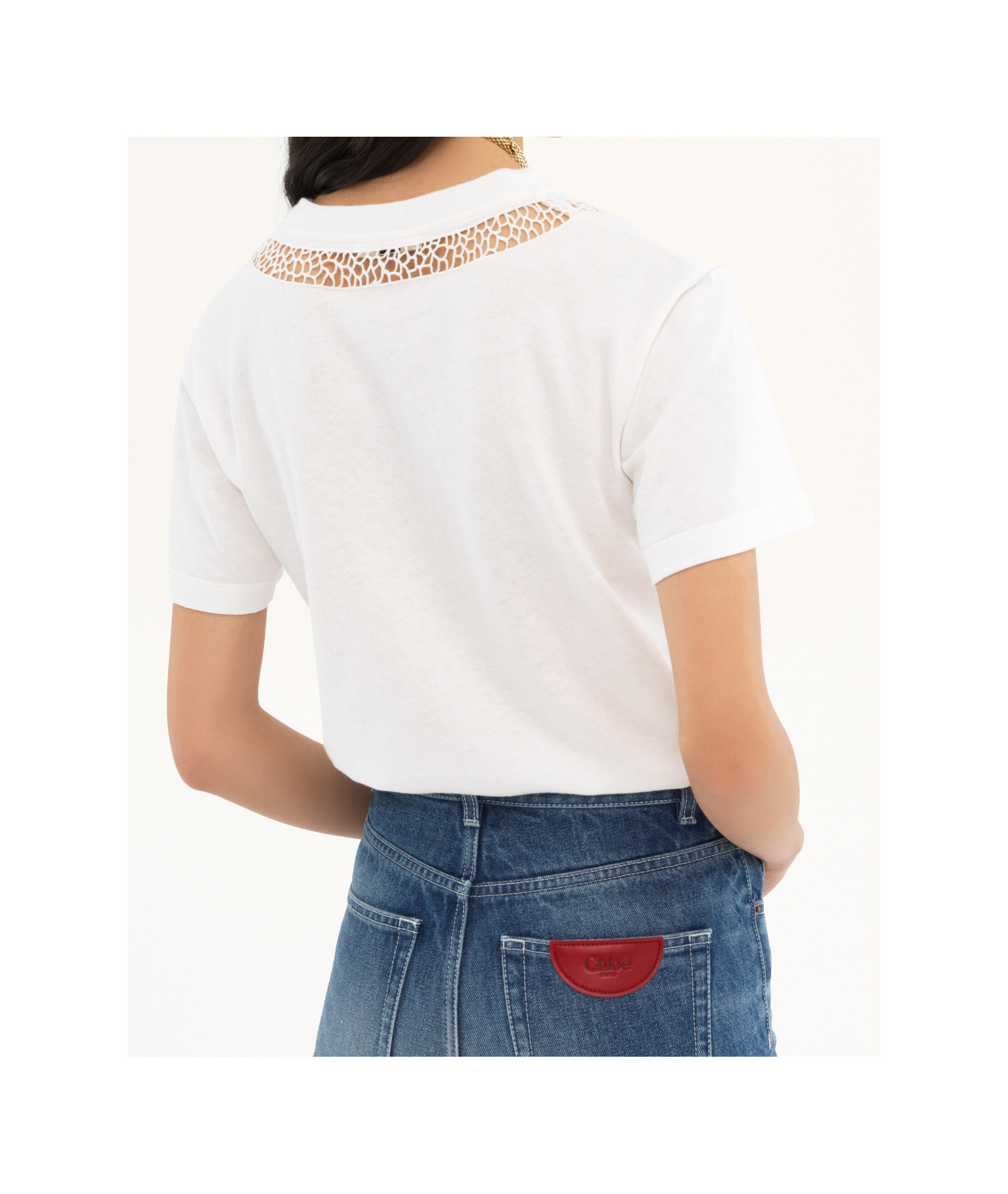Chloé Plain Lace T-shirt In White