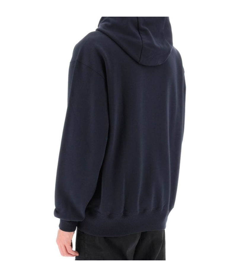 Shop Hugo Boss Logo-print Cotton Hoodie In Black