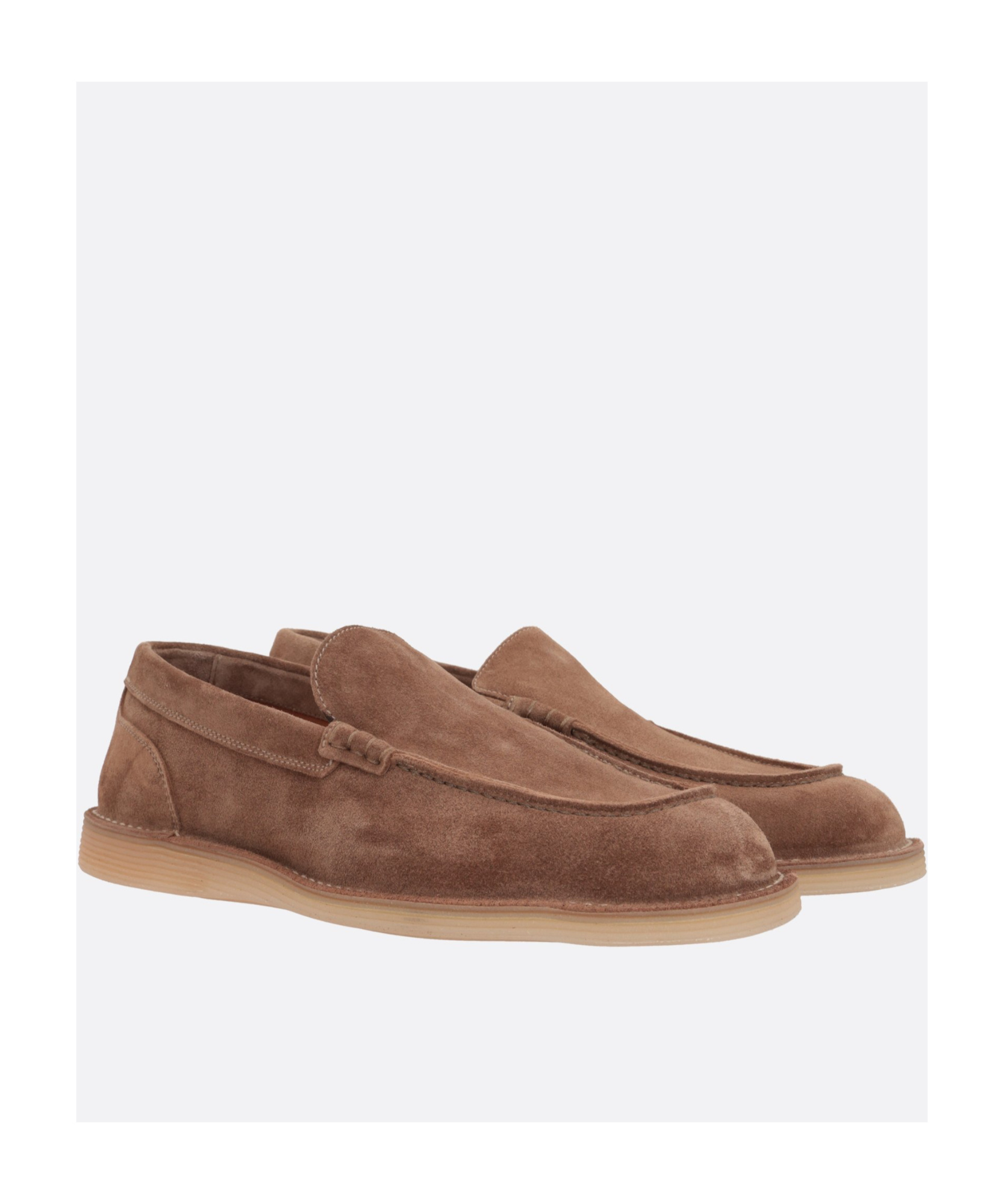 Dolce & Gabbana Brown Suede Loafers With Rubber Sole In Brown