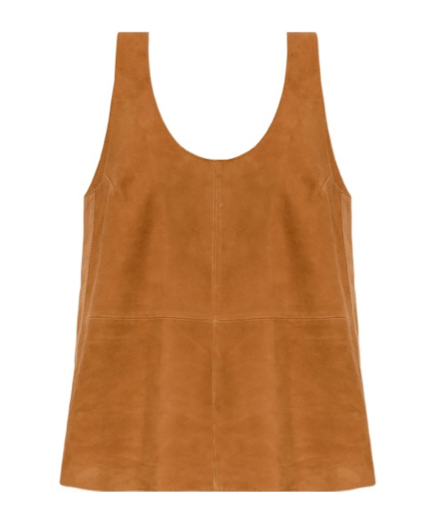 Stand Studio Tan Suede Tank Top In Brown