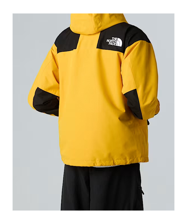 The North Face Mountain Logo-embroidered Colour-block Gore-tex Hooded Jacket In Yellow