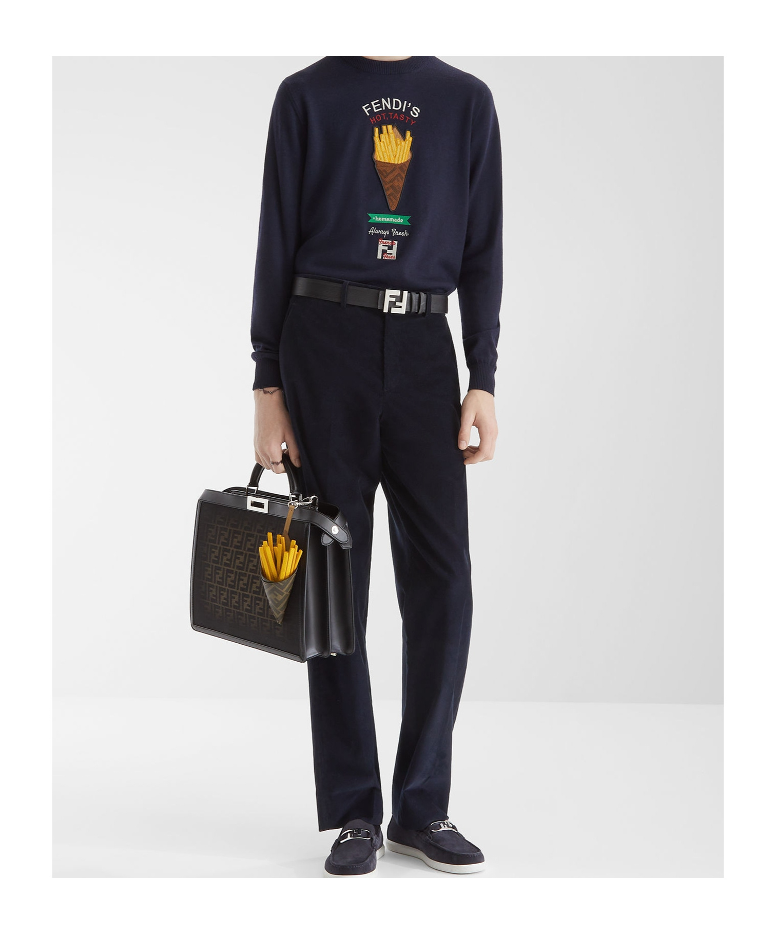 Fendi Round-neck Pullover In Blue