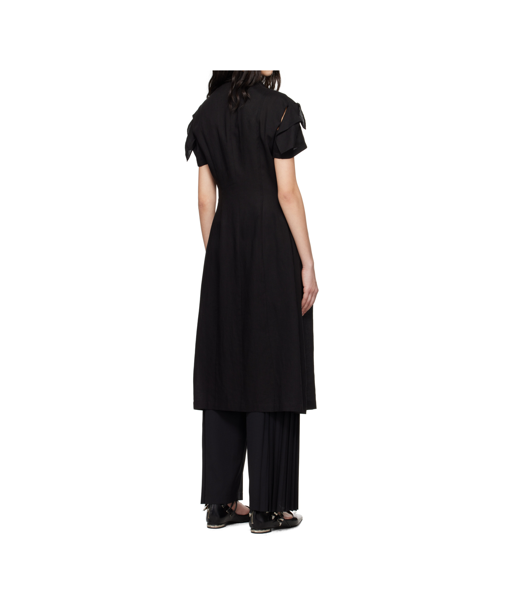Y's Black Rayon Linen Sheeting Square Jacket In Black