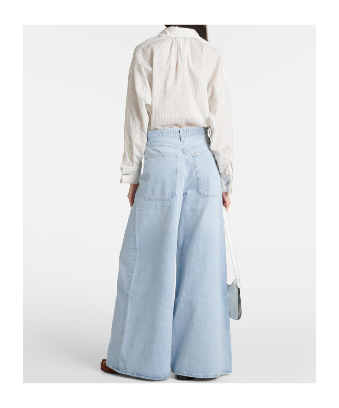 Agolde Nolan Mid-rise Wide-leg Denim Trousers In Blue