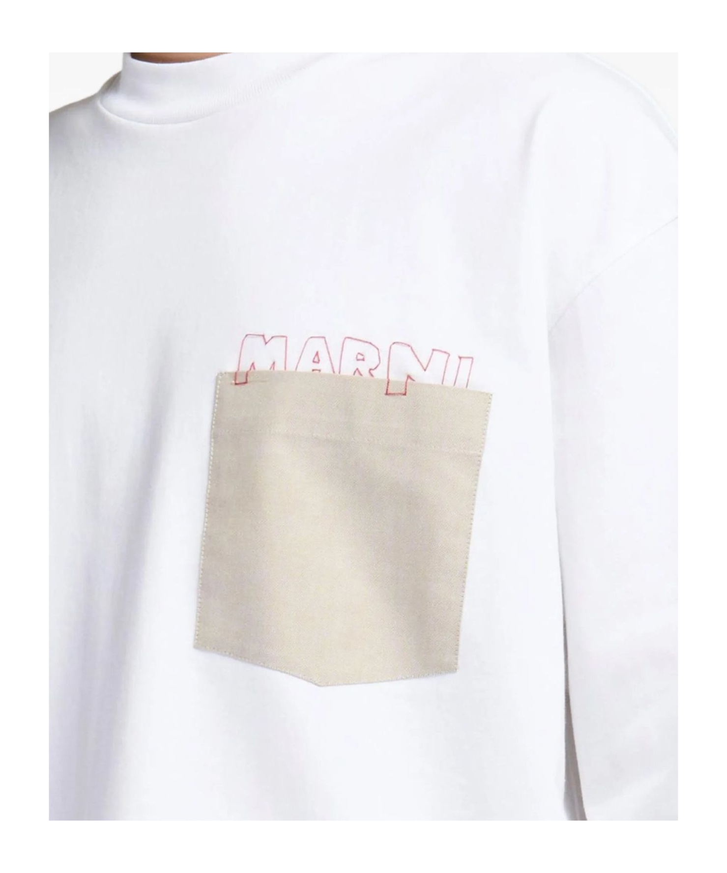 Marni Short Sleeve T-shirt Chest Pocket In White