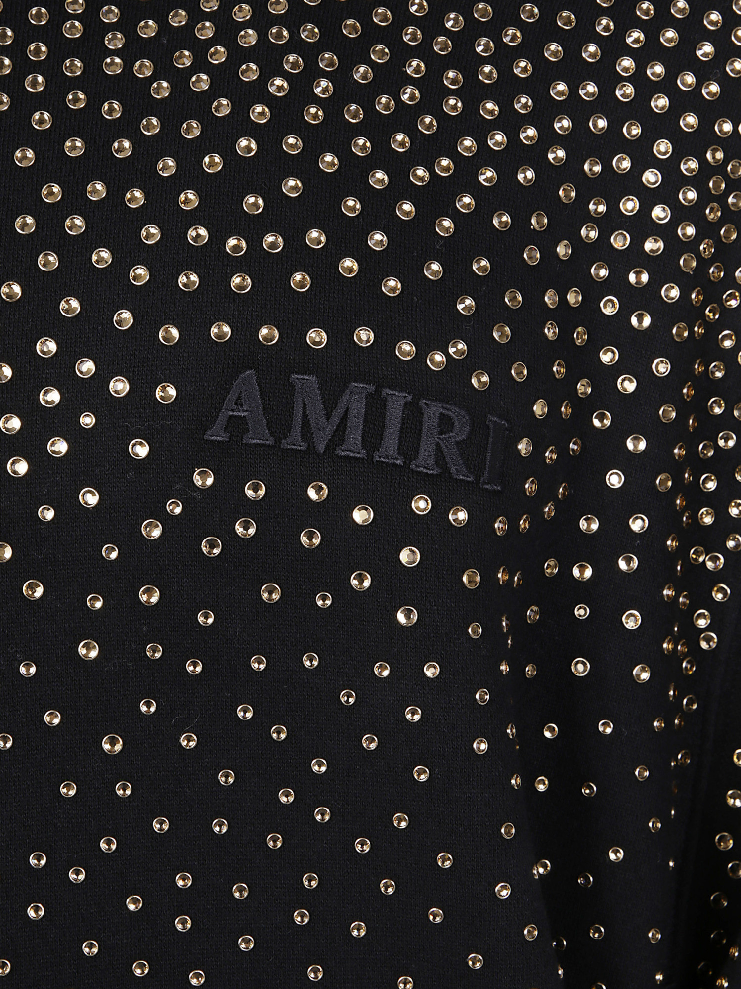 Amiri Long-sleeved Hooded Sweatshirt In Black