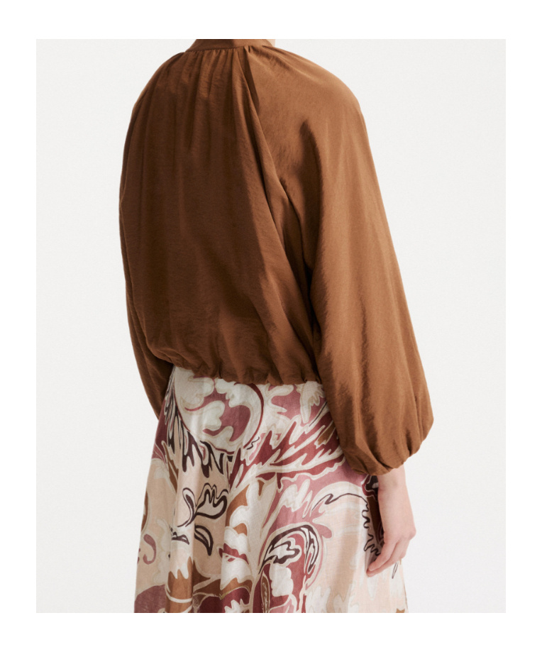 Marella Drawstring-hem Bomber Jacket In Brown