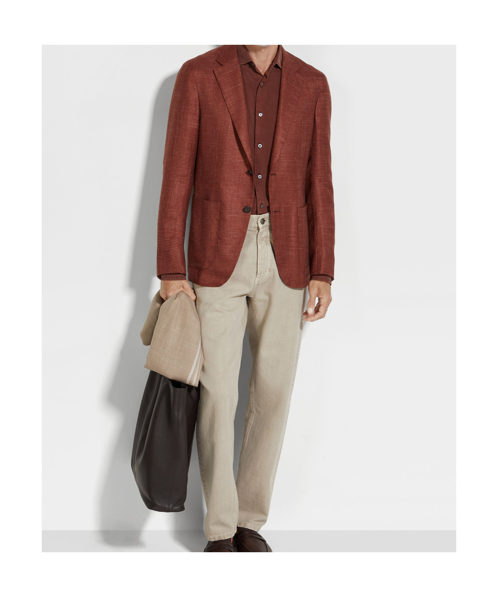 Zegna Checked Single-breasted Jacket In Brown