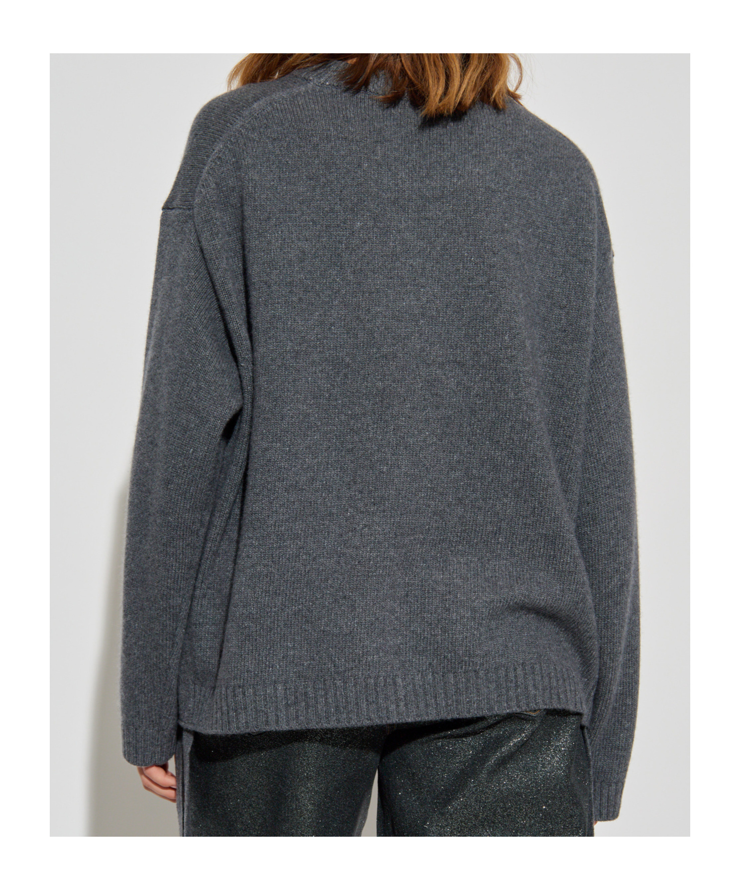 Ganni Sweater Wool Side Ties In Black