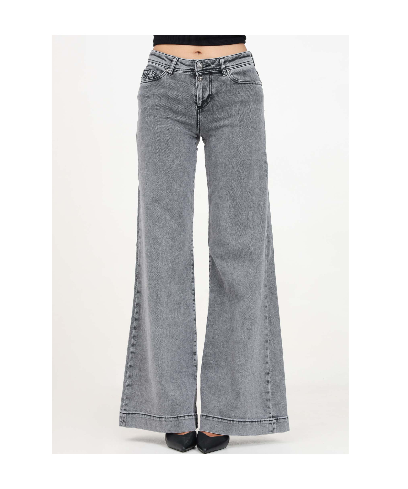 Versace Jeans Belt-loop Jeans In Gray