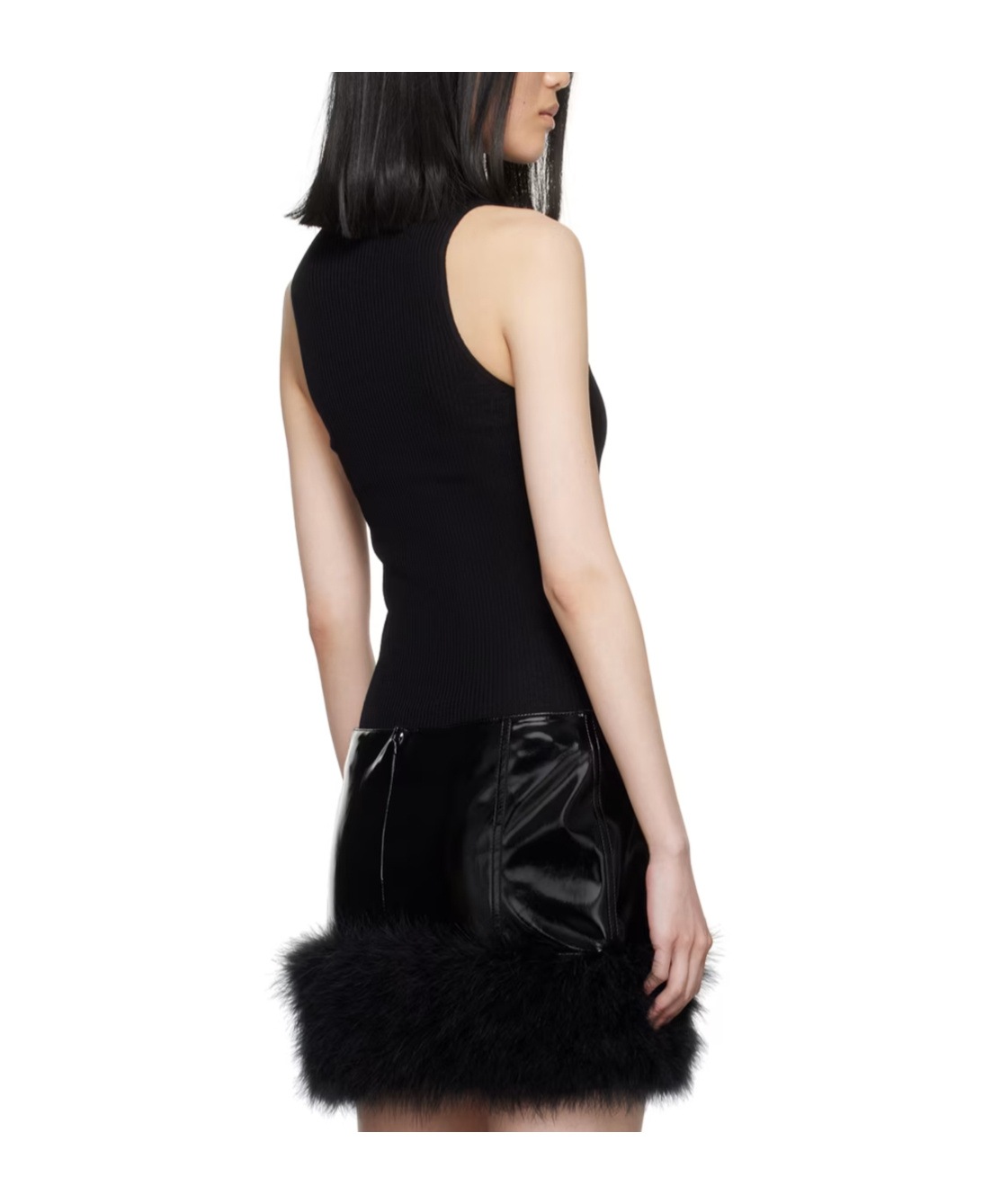 Blumarine Rib Knitted Vest In Black