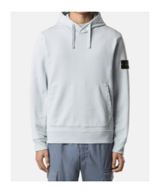 Stone Island Logo Hooded Sweatshirt In Blue