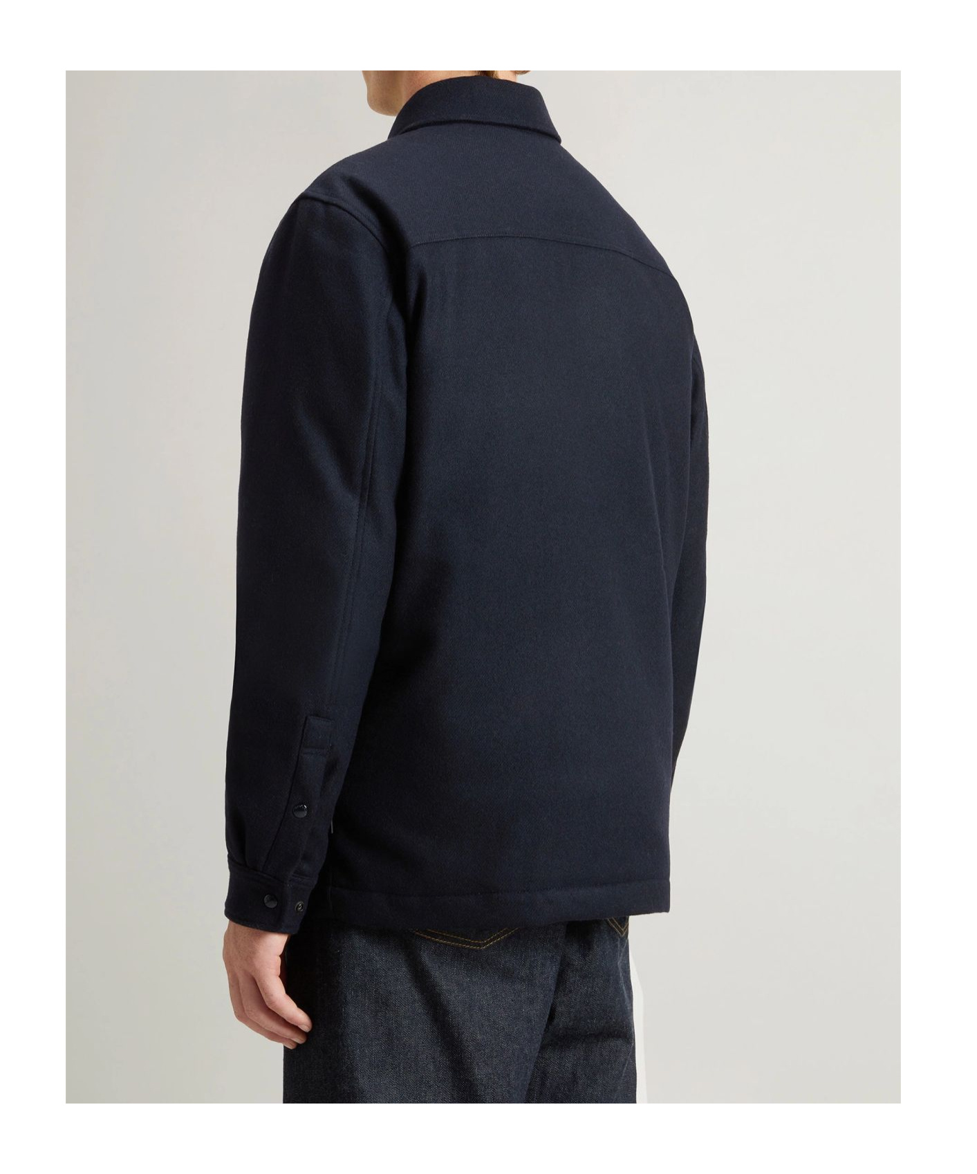 Woolrich Long Sleeve Button Down Jacket In Black