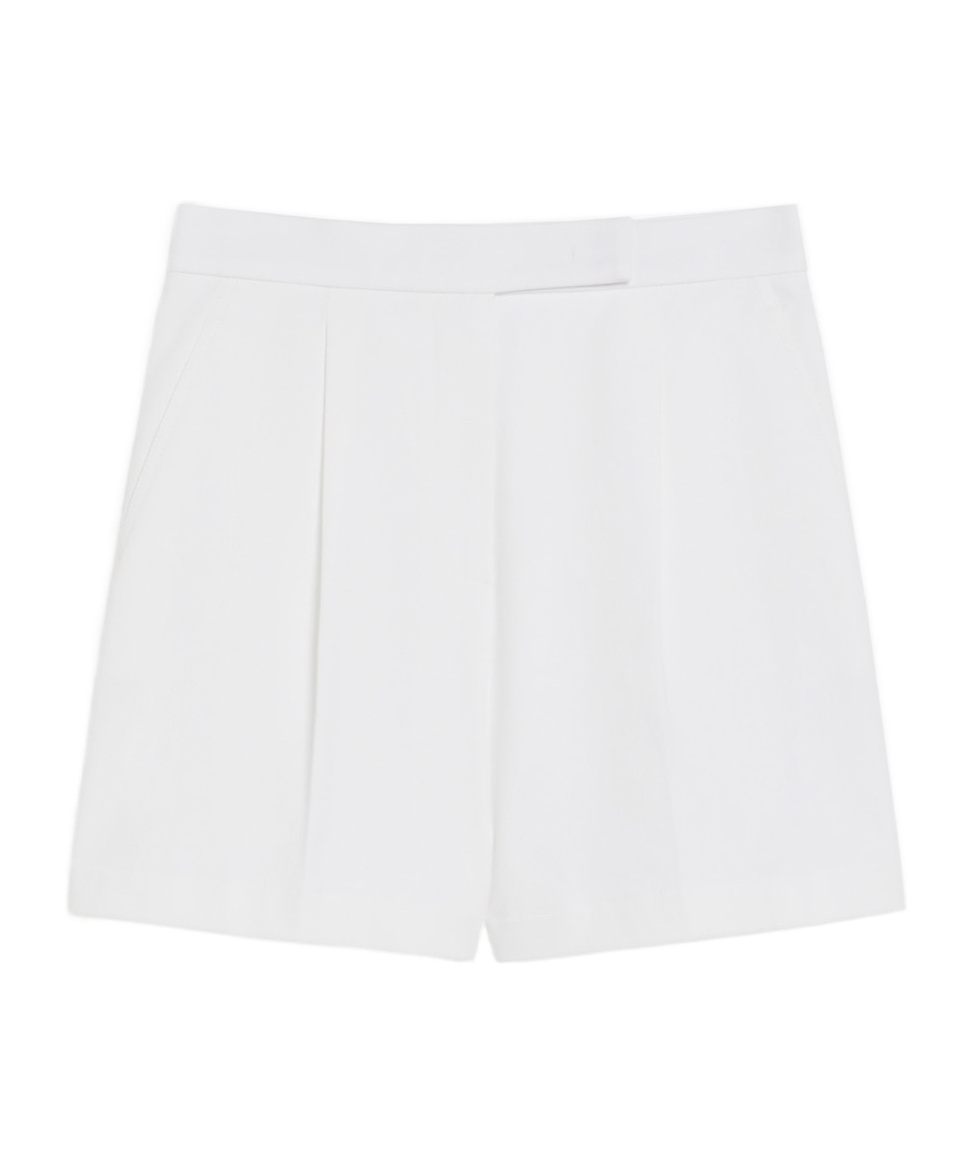 Max Mara White Stretch Cotton Shorts In White