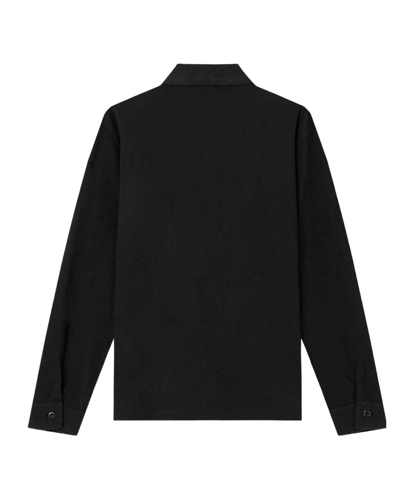 Stone Island Long-sleeve Polo Shirt In Black