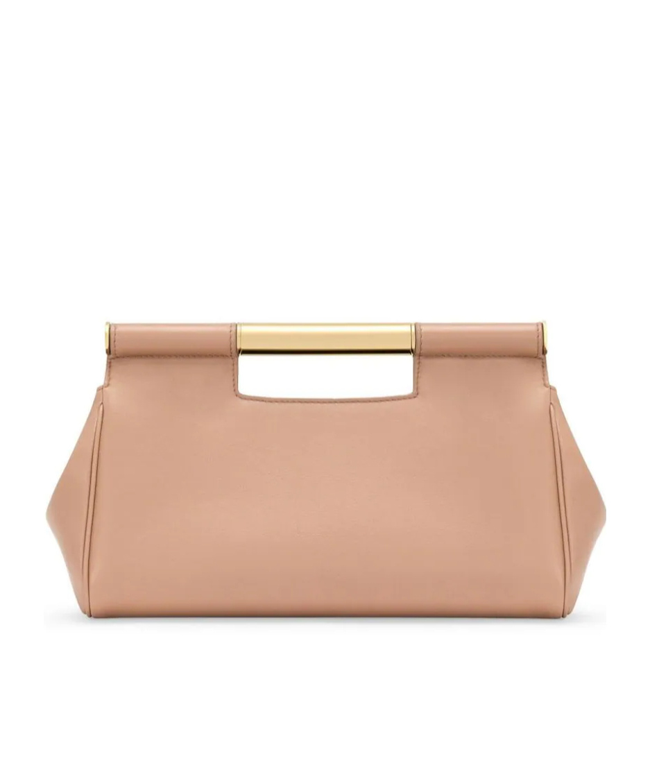 Dolce & Gabbana Sicily Leather Toe Bag In Nude