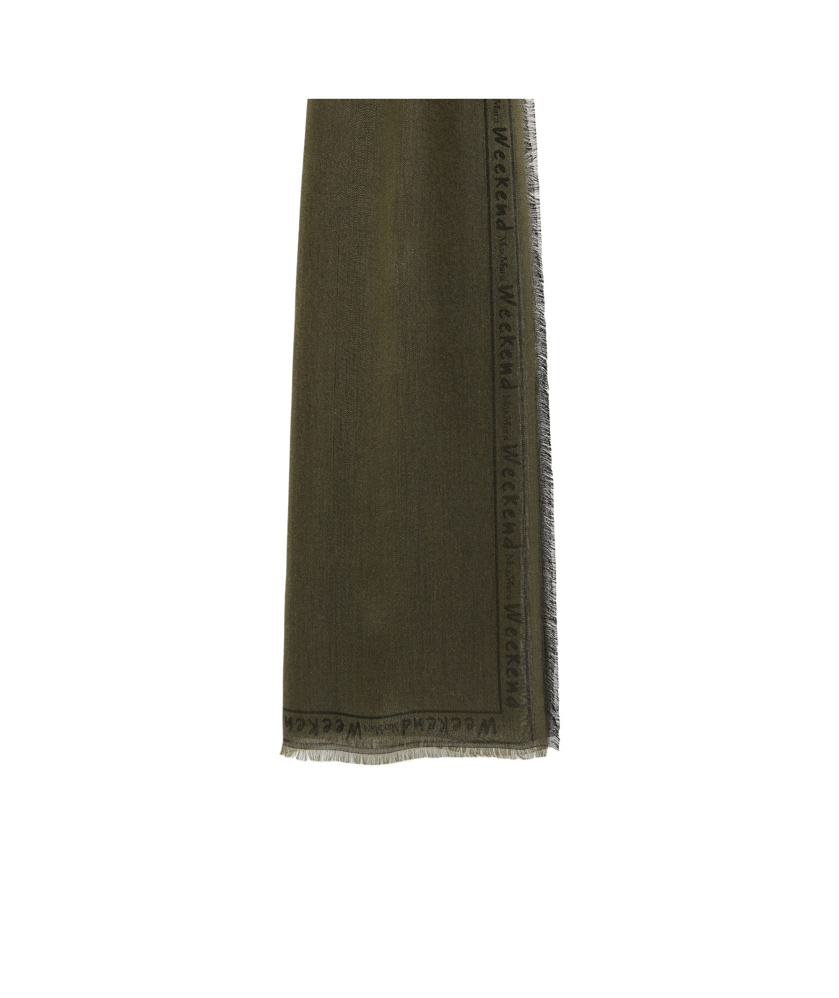 Weekend Max Mara Fringed Scarf In Green