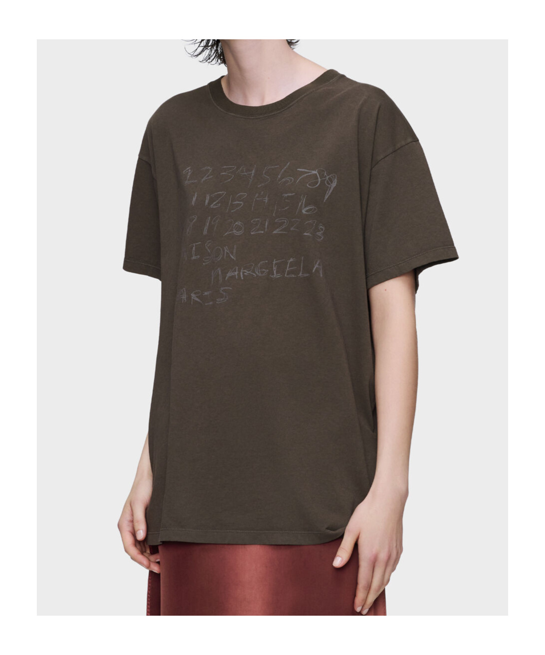 Maison Margiela Numerical Cotton T-shirt In Brown