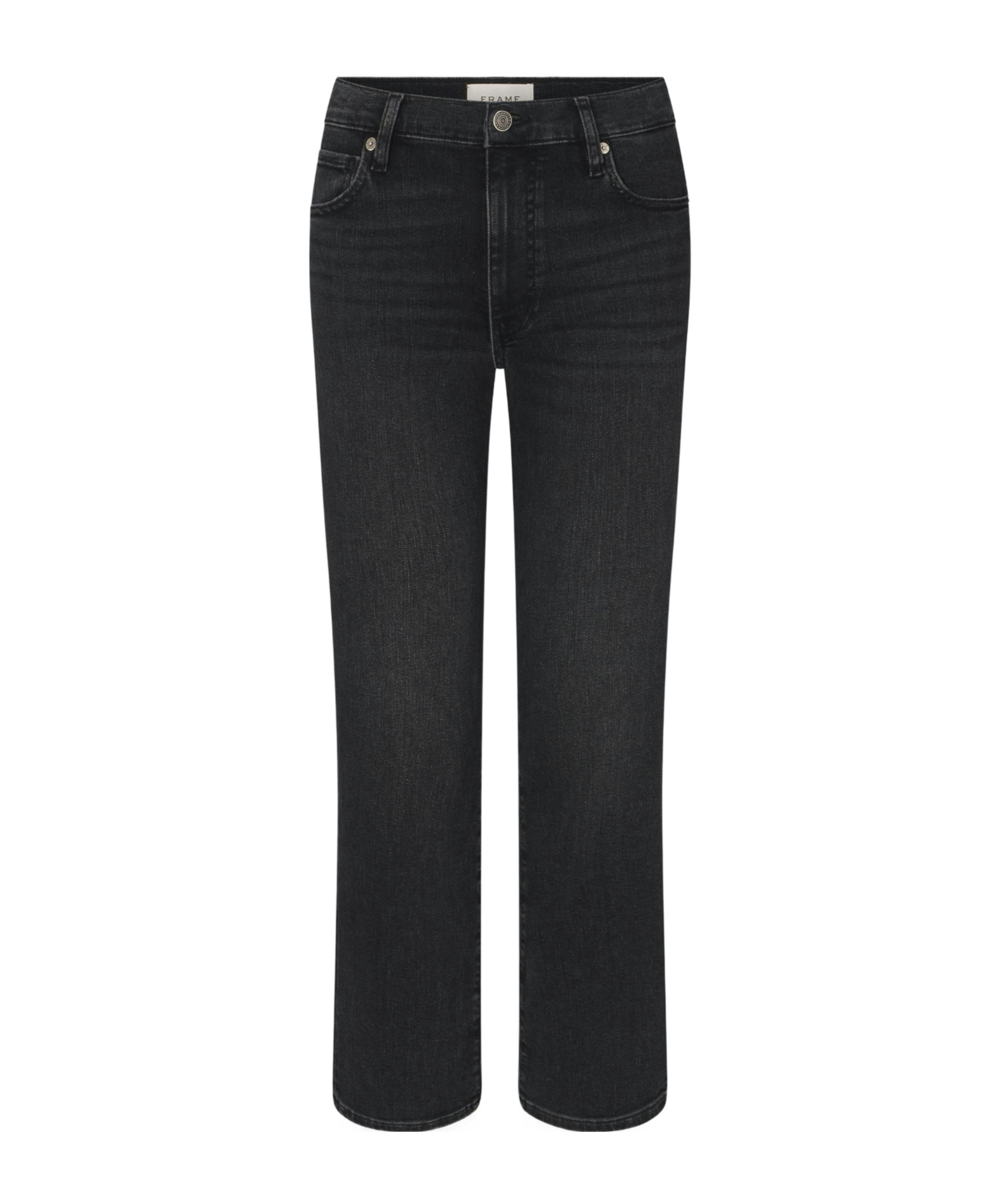 Frame Mid-rise Denim Trousers In Black