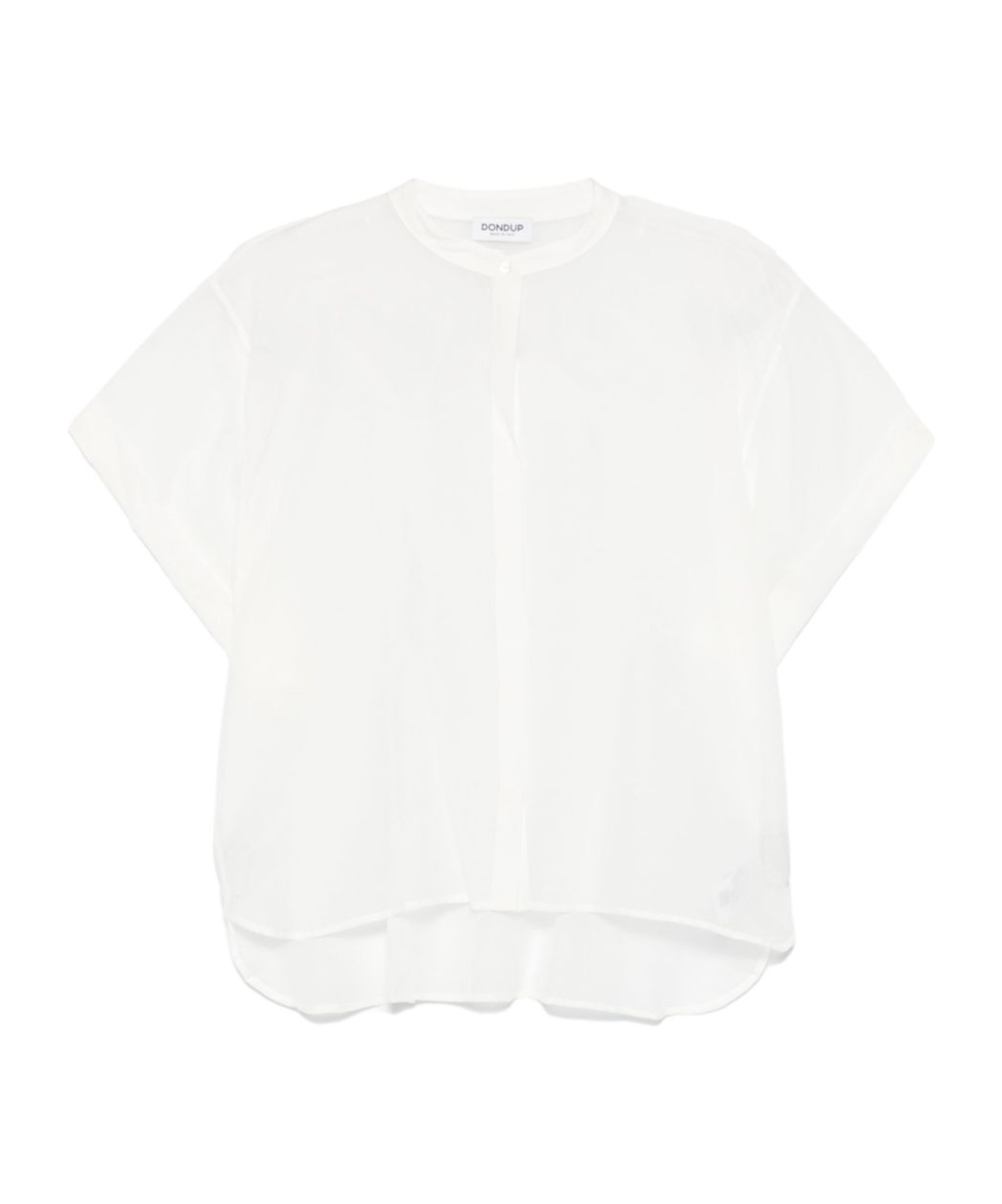 Dondup White Shirt In Cotton And Linen With Short-sleeves