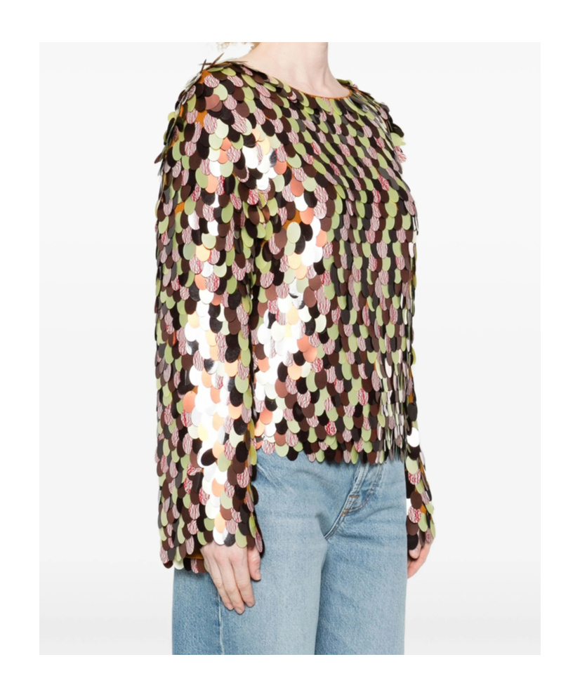 Dries Van Noten Sequined Embellished Blouse In Burgundy