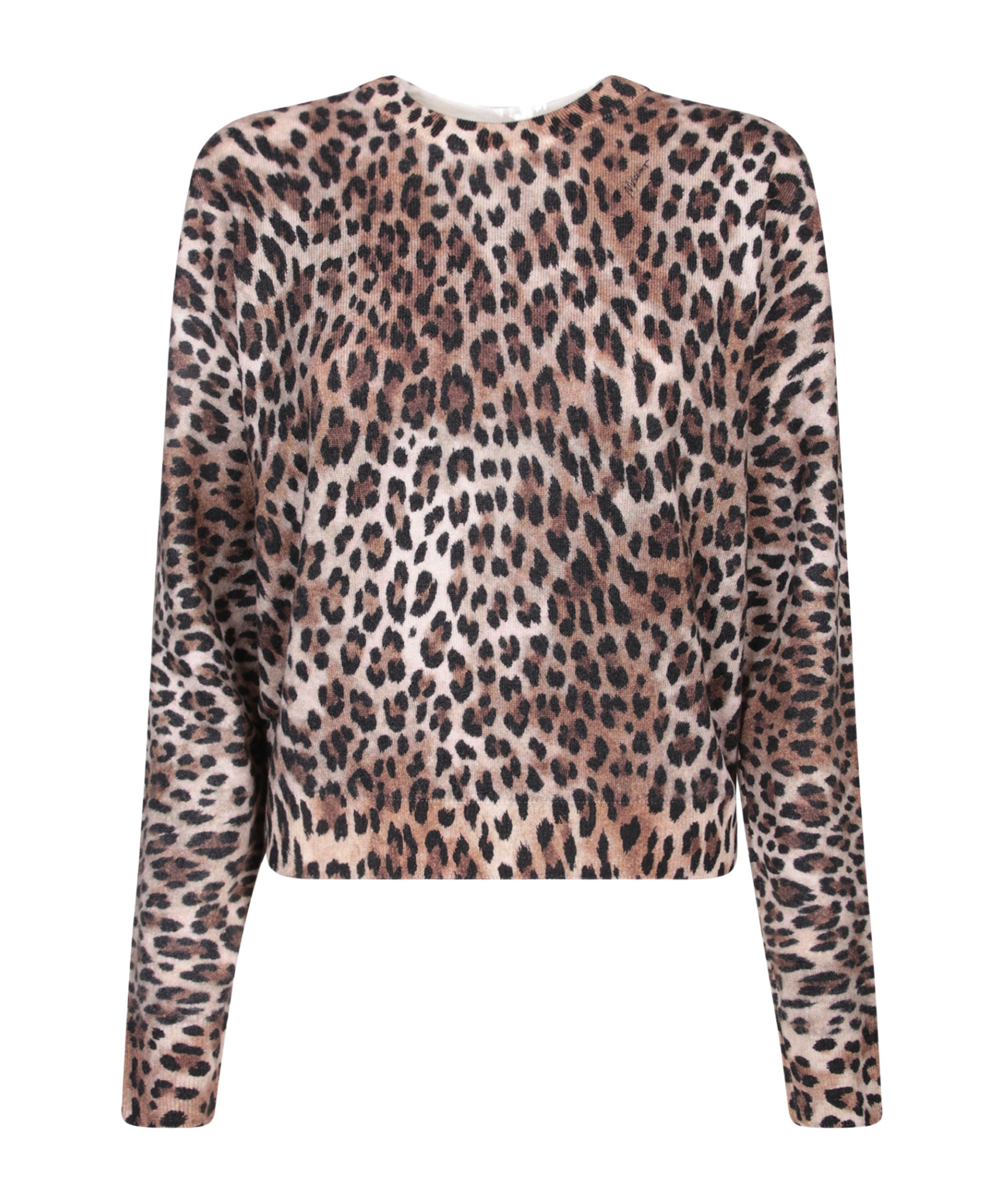 Moschino Leopard Pattern Crewneck Jumper In Multicolor