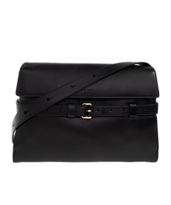 Moschino Flap Shoulder Bag In Black