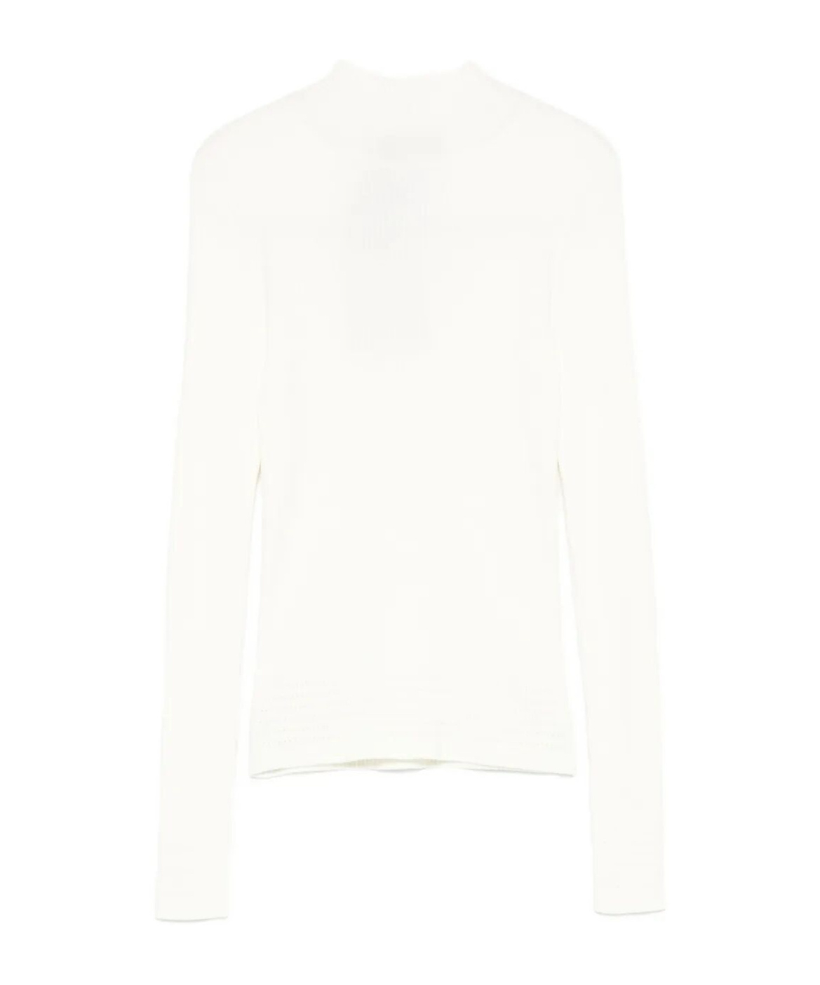 Twinset Ribbed Mock-neck Top In White
