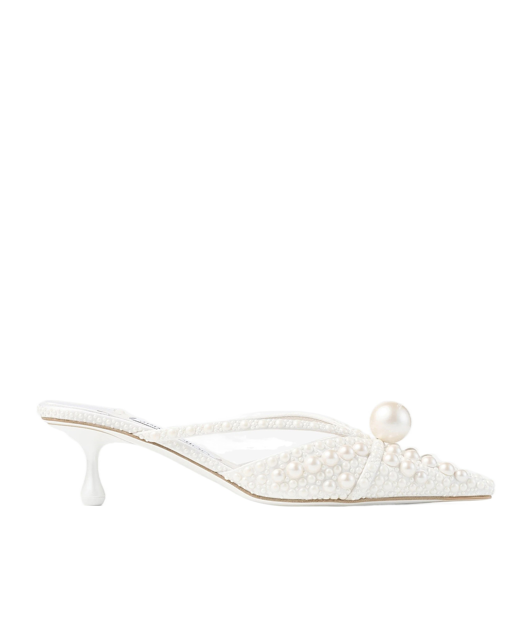 Jimmy Choo 50mm Sana Pearl-embellished Pointed-toe Mules In White
