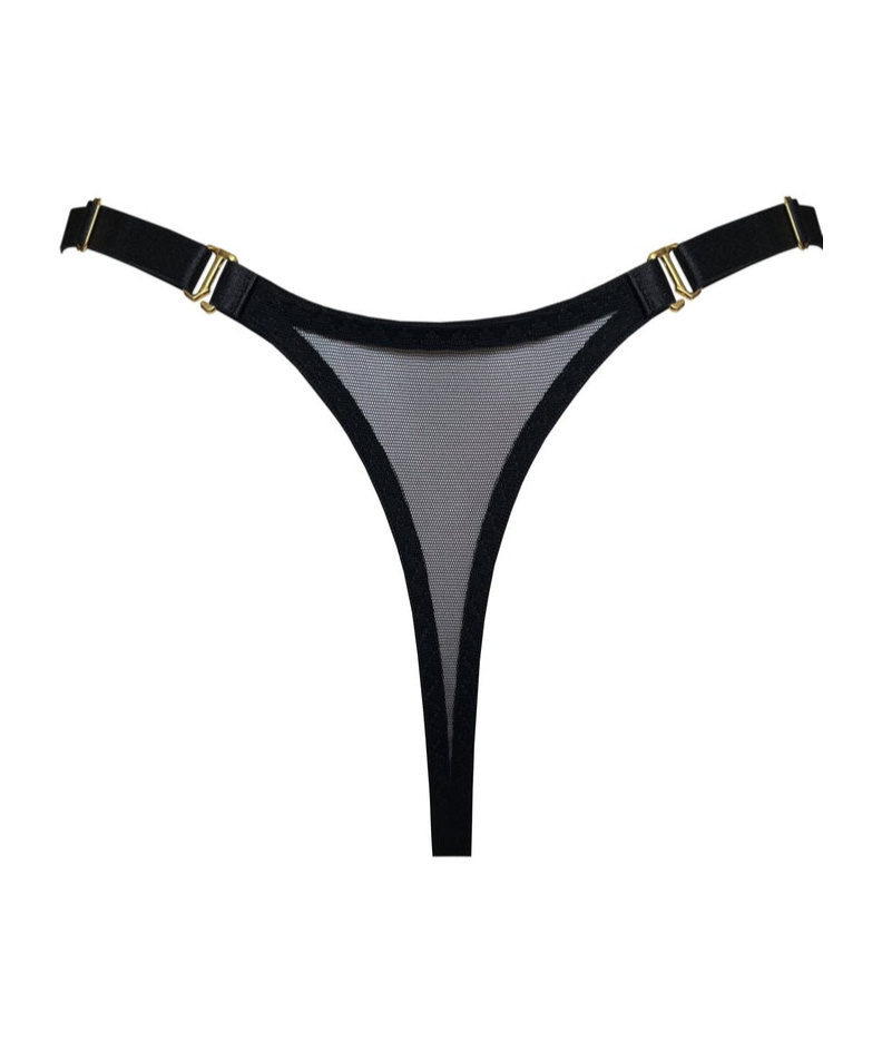 Bordelle Signature Mesh Thong In Gray
