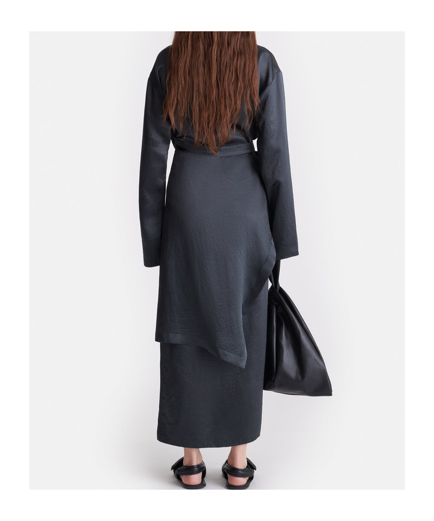 Nanushka Lapel Long Sleeve Dress In Black