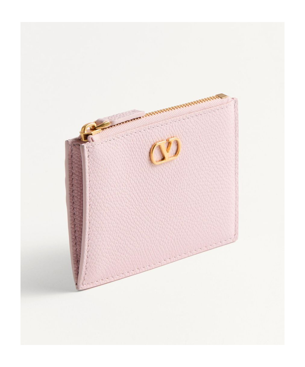 Valentino Vlogo Card Holder In Pink